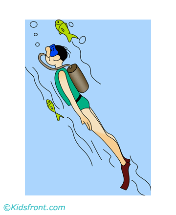 Scuba Diver Coloring Pages